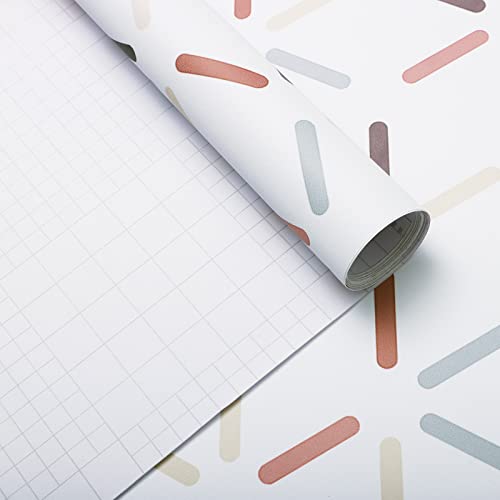 Fiula Geometric Wallpaper Peel And Stick Wallpaper 15.5"X118" Hexagon Removable Wallpaper Modern Wallpaper Living Room Bedroom Multicolor Oval Short Stick Wallpaper Backsplash Walls Cabinet #TOP4