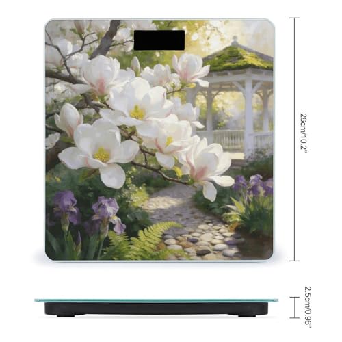 Báscula digital de baño con vidrio templado y pantalla LCD miniatura 2