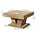 LITTLE TREE Square Coffee Table, Modern Rustic Coffee Table for Living Room, Wooden Table with Adjustable Feet, Oak