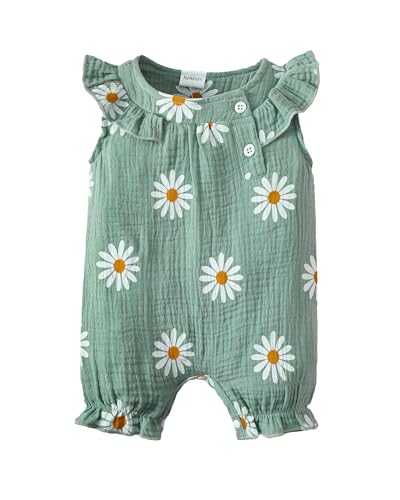 Newborn Baby Girl Clothes Romper Summer Outfits Infant Floral Short Sleeve Romper Jumpsuit Bodysuit