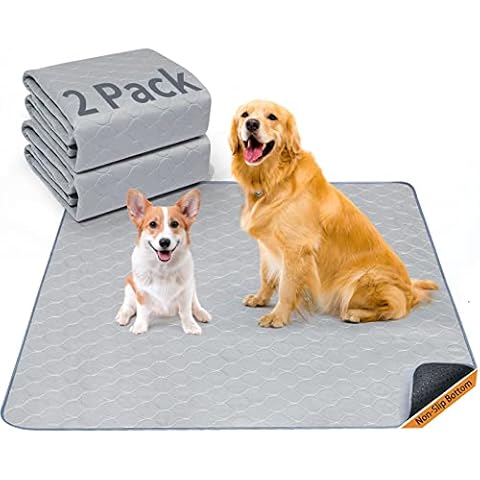Oiyeefo Waschbare Hunde-Urini-Pads, 91,4 x 104,1 cm, wiederverwendbar, rutschfest, waschbar, Urini-Pad für Hunde für Hilfe, Töpfchen, Training, Laufstall, Kiste, Zwinger, 2 Stück Cover