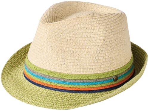 Failsworth Sombrero Trilby de paja, UPF40+, colores a elegir, varios tamaños, verde lima, M