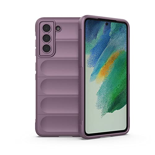 Capa Samsung S21 FE violette en silicone souple avec filtre de protection lentille