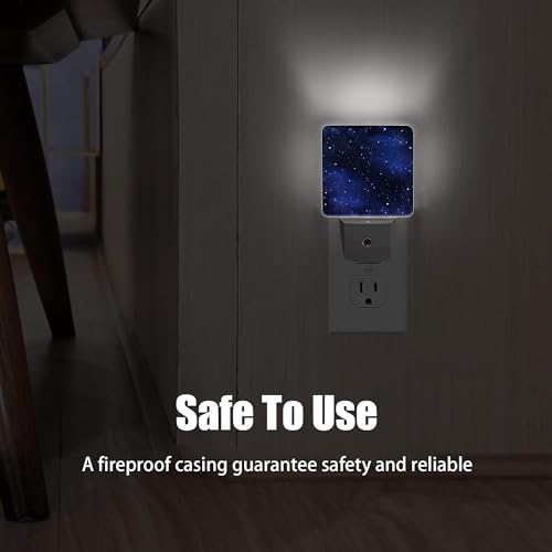 Image of Night Sky Stars Night Light, Deep Space Plug into Wall with Dusk to Dawn Light Sensors, Warm Nightlights for Bedroom, Bathroom, Hallway, Kitchen, Gifts Ideal for Boys Girls Women Men