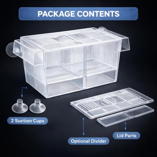 Image of Aquarium Double Isolation Box FH-20 | Fish Breeding & Separation Divider | Fry Hatchery for Betta & Guppy | Acclimation & Recovery Accessory for Fish Tanks