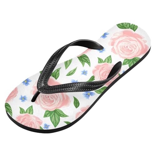 Burbuja Pink Peonies Flip Flops for Women Men, Soft Thong Sandals Rubber Slippers for Pool Beach Essentials2