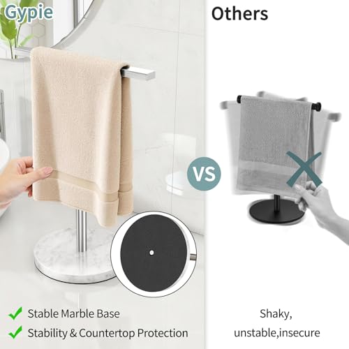 Gypie Hand Towel Holder Stand Countertop T-Shape, Brushed Nickel by Gypie - Used condition - Image 4