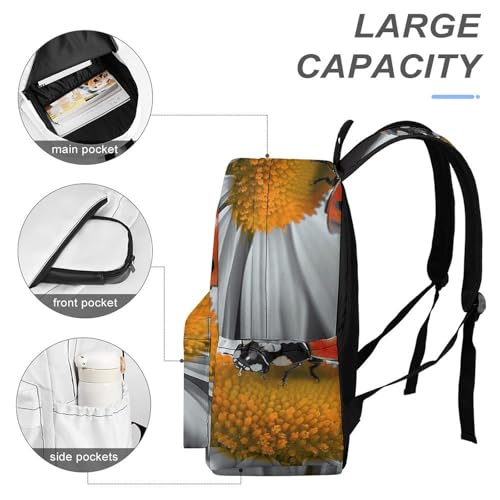 Ladybug Daisy Printed Backpack Water-Resistant Pack Stylish Bag Lightweight Travel Backpack4