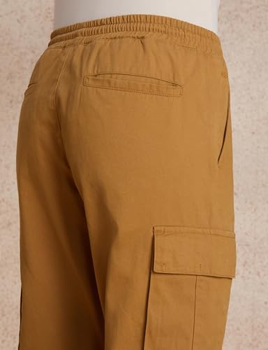 Image of Amazon Brand - Symbol Men's Regular Fit Cargo Trouser (Elasticated Waistband | 100% Cotton | Pants)