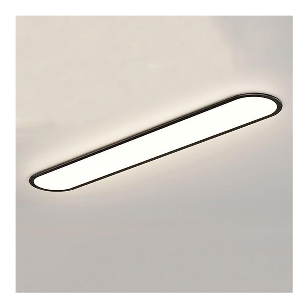 Longue barre lumineuse encastrée ultra-mince en métal noir
