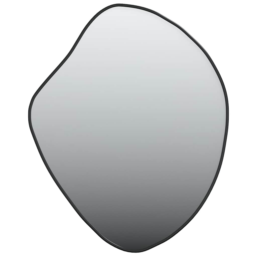 KGHFDVB Minimalistic Wall Mirror 60x50 cm, Black Glass Mirror with PVC Frame, Clear Image Wall Mounted for Bedroom, Living Room, Bathroom Decor