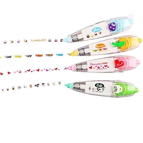 Lucky Fitness 2pcs Korea Stationery Cute Novelty Decorative Correction Tape Correction Fluid School & Office Supply Cover