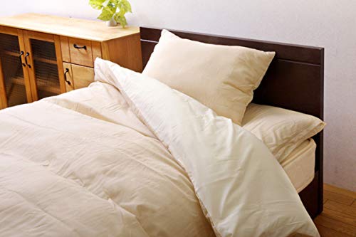 イケヒコ 掛け布団カバー ダブルロング 寝具 無地 リバーシブル ミドルベージュ/ライトベージュ約190×210cm