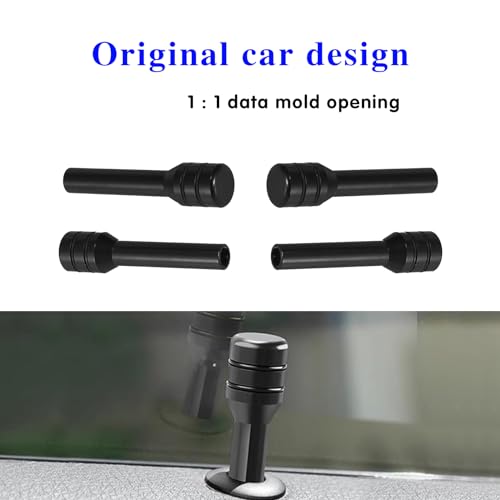 UGSHY 4 PCS Car Door Modification Lift Bolt, 0.4In x 1.9In Metal Vehicle Door Lock Knob Status Button Cover, Universal Automotive Lock Knob Pull Pin Replacement Accessories for Truck SUV (Black)