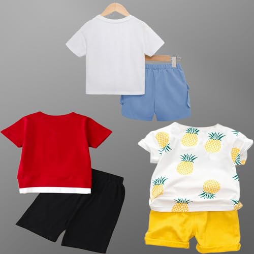 Image of Cotton Clothing Sets for Baby Boys & Baby Girls Kids Clothes for boys kids clothes for girls Printed Kids Clothing Sets (KDST82RD-KDST11MT-KDST87SB1)