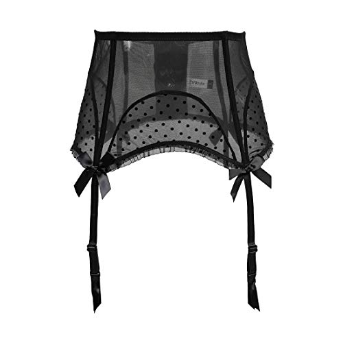 Tvrtyle Black Women's Fishbones Metal Clips Sexy Garter Belts For Stockings S514B (Black, 2X-Large) #TOP1