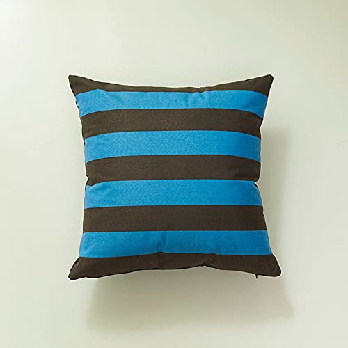 CAIDAI&YL Kissenbezug Retro Streifen Kissenbezug 45cmx45cm Dekor Für Sofa Stuhl Dekoration Kissenbezug Einfachheit Kissen,Schwarz Blaue Streifen,45cmX45cm