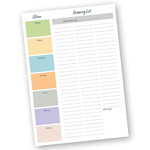 Shopping List Pad with detachable Weekly Meal Planner. 52 sheets 247 x 172mm per pad. Made in the UK by Absolutely Yours. (No Heading) - Image 2