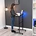 VIVO Height Adjustable 28 x 14 inch Standing Desk Cart for Laptop Office Work, Stationary Training Exercise Bike Use, Small Mobile Workstation with Locking Wheels, Black, CART-V01BK