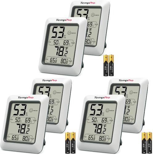 Image of TempPro TP50 2 Pieces Digital Hygrometer Indoor Thermometer Room Thermometer and Humidity Gauge with Temperature Humidity Monitor(Previously ThermoPro) (Pack of 3)