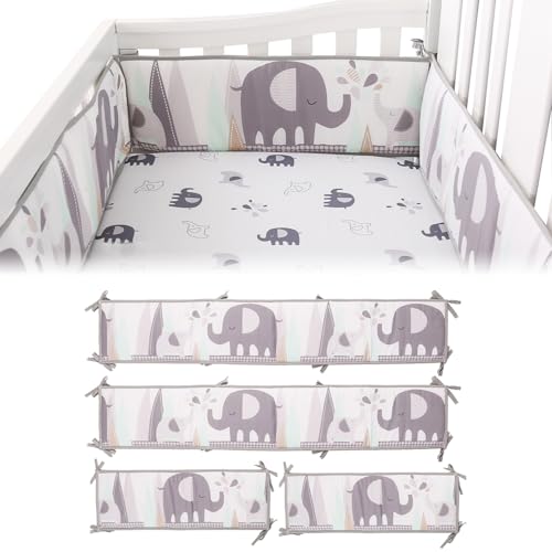 Image of 4-in-1 Breathable Padding for Sides, Anti-Collision Soft Padding Soft Crash Pad Protector (Garden Elephant)