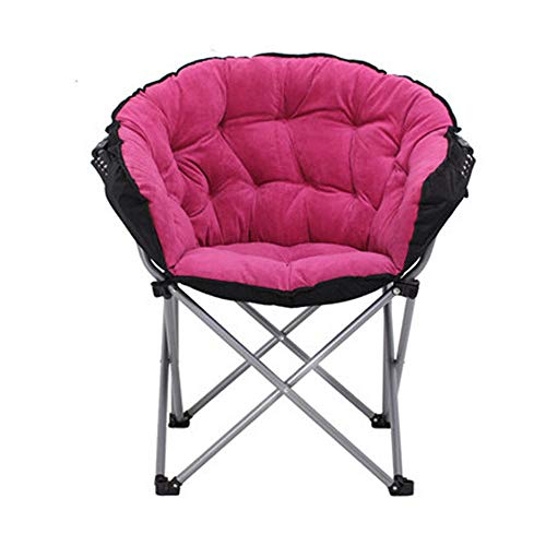 YAzNdom Folding Camp Chair Household Lunch Frangible Elderly Lazy Thin Design Leisure Chair Folding Chairs Outdoor Camping Chair (Color : Pink, Size : 50 * 80 * 102cm)