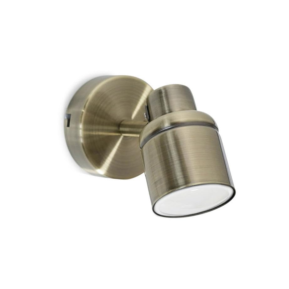 ValueLights | Antique Gold Single Spotlight Adjustable GU10 Spotlight | Bath Wall Lights, Home Décor & Improvement Essential | Mains Wired