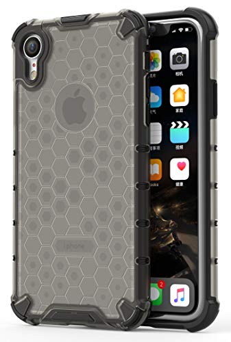 Image of Glasgow Back Case Cover Compatible with Apple iPhone XR (Honeycomb Pattern) - Black