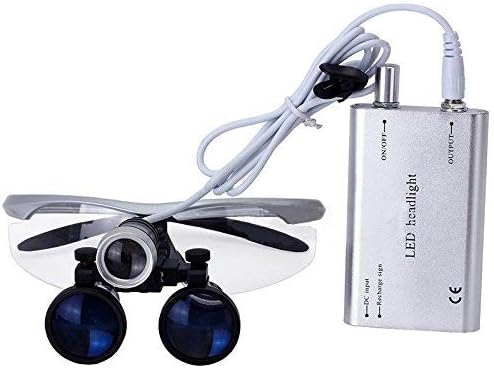 Portable Dental Binocular Loupes 3.5x420mm with Dental Headlight LED Lamp New CA