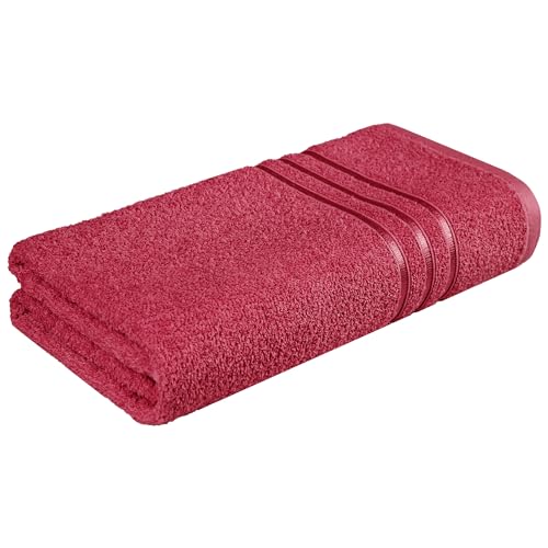 MYTRIDENT Bath Towel for Men/Women | Comfort Living | Quick Drying | Travel Friendly | 1 Piece Large Size 100% Cotton 400 GSM | 70cms x 140cms - Tango Tomato