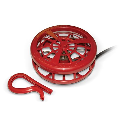 K&H Pet Products Stock Tank & Pond Heater, Ultimate Stock Tank Deicer w/ Cord Clip, Water Trough Heater for Horses, Cattle and Livestock, Full Cage, Floating, Submersible, Safety Listed - Red 750W