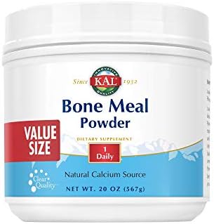KAL Bone Meal Powder | Sterilized & Edible Supplement Rich in Calcium, Phosphorus, Magnesium | for Bones, Teeth, Nerves, Muscular Function (20oz)