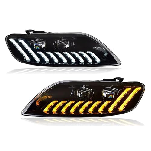 Faro principal Compatible Con Para Q7 2006 2007 2008 2009 2010-2015 Conjunto Faros Delanteros De Coche Actualización DRL Lámpara De Señal De Giro Secuencial Faros Delanteros