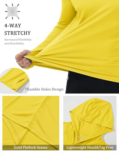 Image of MAGCOMSEN Men's Hooded UPF 50+ Sun Protection T Shirts Long Sleeve Athletic Fishing Shirts Rash Guards