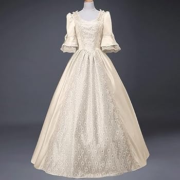 Generisch Halloweenkostuum dames heren vampier heksenkostuum damesjurk retrostijl, effen, trompetmouwen, lange prinsessenjurk (marineblauw, S
