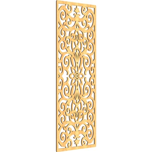 Image of 23 3 /8 inchW x 59 3 /8 inchH x 1 /4 inchT Buel Decorative Fretwork Wood Wall Panels, Cherry