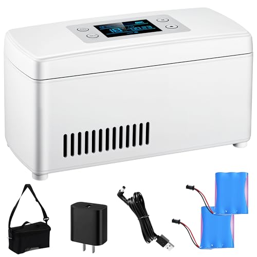 Hublaolss Electric Insulin Cooler Travel Case Box Insulin Fridge Portable Insulin Refrigerator Diabetic Travel Case with LCD Display Rechargeable Battery 2-8 Temperature Control