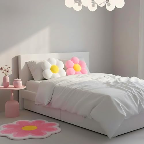 Set de 2 Cojines Daisy y Tapete Flor 4 ft Rosa miniatura 5