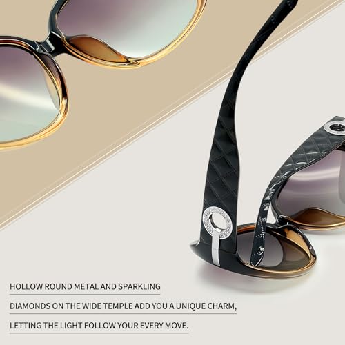 Image of Joopin Oversized Sunglasses for Women Stylish Big Rectangle Polarized UV Protection Ladies Goggles