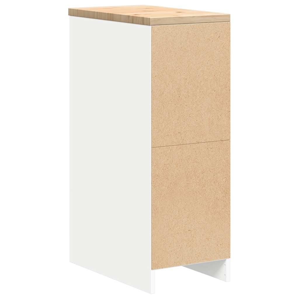 vidaXL Garagen-Aufbewahrungsschrank Weiß 30x51x85 cm Massivholz Kiefer, Schrank, Werkzeugschrank, Lagerschrank, Garagenschrank, Aufbewahrungsschrank