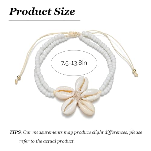 Elegant Shell Anklets for Women - Beach-Inspired White, Pink, and Black Flower Ankle Bracelets for Summer Vacation Outfits - Image 6