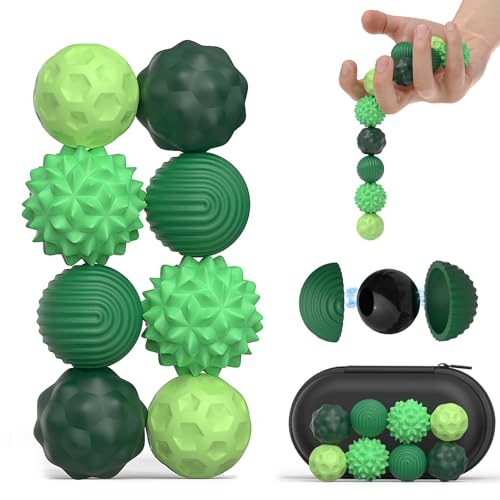 8 Stück Magnetische Fidget Toys, Magnetkugeln Anti Stress Bälle Silikon Sensorik Spielzeug, Magnet Stressball mit Silikonhülle, Anti-Stress Fidget Toy für Angst Stressabbau, Haptische Dekompression
