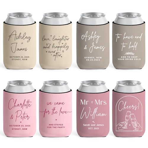 Generic Custom Can Coolers in Multi-color Personalized Wedding Favor Can Coolers, Wedding