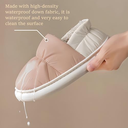 Women Men Winter Slippers Fuzzy Shoes Warm House Slipper Waterproof Cozy Lined Sherpa Non-Slip Indoor Outdoor Soft Foam Sole Home4