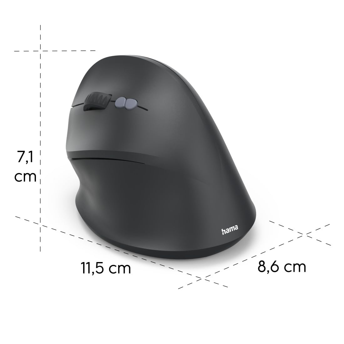 Hama Mouse Multi-dispositivo SS Filo EWM-600L, mancino, Verticale, Batteria, Nr