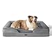 BEDSURE orthopädisches Hundebett Ergonomisches Hundesofa - 97x71 cm Hundecouch mit eierförmiger Kistenschaum für große Hunde, waschbar rutschfest Hundebetten, grau