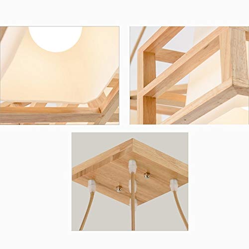 Lampe suspendue de style japonais rectangle pour plafond de couloir, chambre et salon de thé