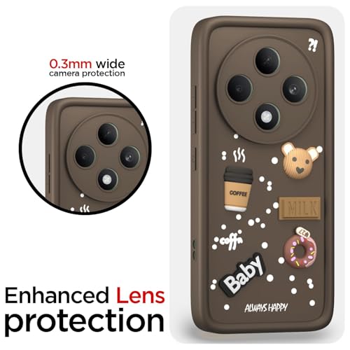 Image of Bintage Ball Bear| Donut| Milk Cake| Baby| Coffee Rubber Case Full Body & Camera Protection Back Cover Compatible for Oppo F27 Pro+ 5G - Brown