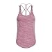Produktbild HMMJ Frauen Sport-BH, gefälschte Zweiteilige atmungsaktiv Hohle Weste Shock-Proof Ärmel Solid Color Yoga Lauftrainingsanzug (Color : Pink, Size : 12)