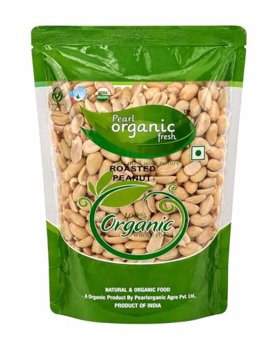 Pearl Organic Fresh Roasted Skinless Peanuts | Crunchy Peanut Kernels | Healthy Protein Rich Snack | Fresh Natural Groundnuts | High Fiber Diet Food | Ready to Eat Mungfali Dana (400gm)